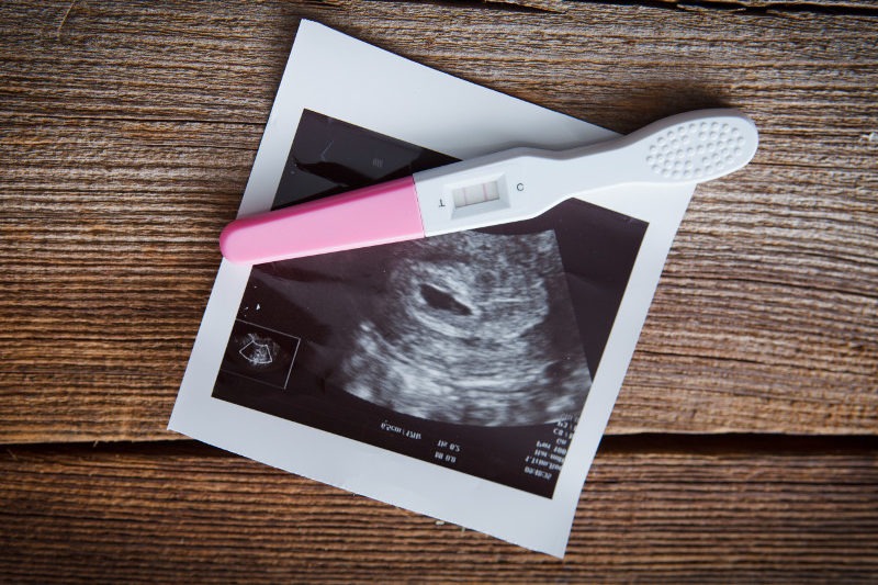 positive pregnany test and a sonogram positive pregnany test